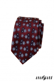 Krawat bordowy z wzorem