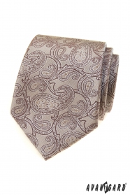 Beżowy krawat z motywem paisley