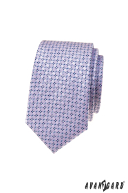 Wąski krawat w liliowy wzór