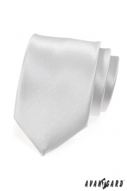 Biały błyszczący krawat gładki