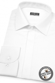 Luksusowa koszula męska SLIM biała gładka