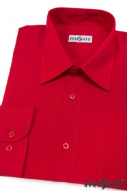 Koszula męska CLASSIC z długim rękawem czerwona