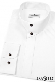 Biała koszula męska ze stójką na guziki