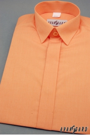 Pomarańczowa koszula dla chłopca z krytą klapą