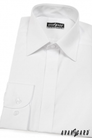 Klasyczna koszula męska z zakrytą klapą Biała