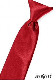Błyszczący czerwony krawat dla chłopca