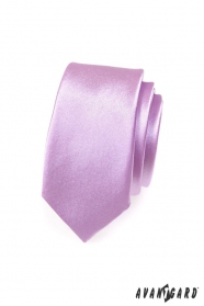 Wąski krawat SLIM fioletowy połysk