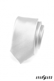 Srebrny wąski krawat
