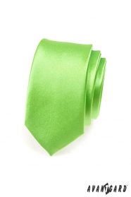 Wąski krawat SLIM zielony wysoki połysk