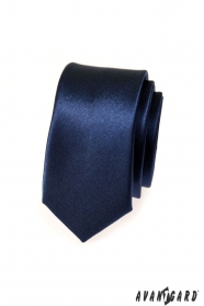 Wąski niebieski krawat męski