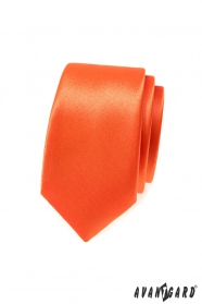Pomarańczowy wąski krawat