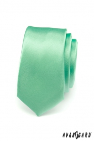 Zielony wąski krawat gładki