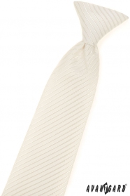 Wzorzysty krawat chłopięcy w kremowych kolorach