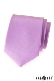 Liliowy matowy krawat