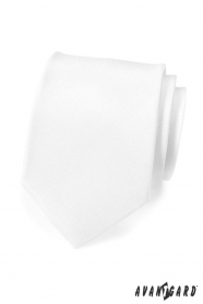 Biały, matowy krawat