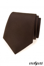 Matowy krawat w brązowym kolorze