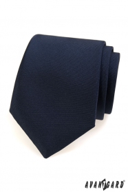 Niebieski matowy krawat dla mężczyzn