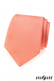 Krawat matowy w kolorze łososiowym
