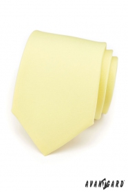 Miękki żółty matowy krawat