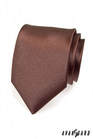 Brązowy gładki krawat dla mężczyzn