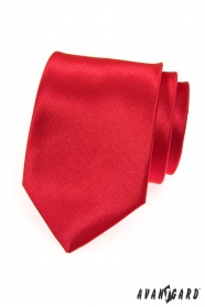 Krawat męski czerwony gładki
