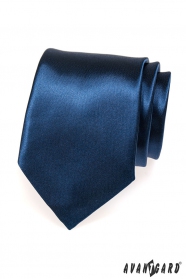 Ciemnoniebieski krawat błyszczący