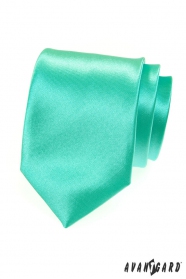 Błyszczący miętowy zielony krawat