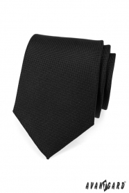 Czarny, matowy krawat męski