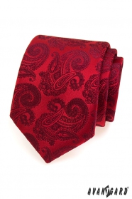 Czerwony krawat wzór paisley