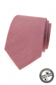 Bawełniany krawat z paskiem w kolorze bordowym