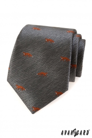 Szary krawat, pomarańczowy lis