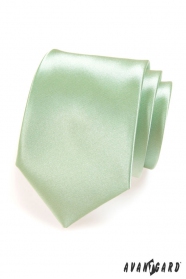 Krawat męski jasno zielony połysk
