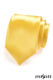 Krawat męski żółty połysk