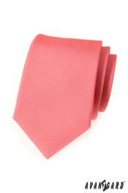 Krawat męski różowy matowy