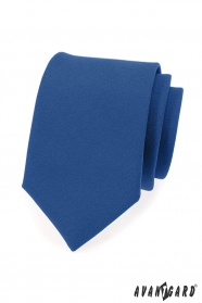 Niebieski krawat męski z matowym wykończeniem