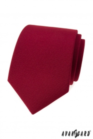 Matowy krawat męski w kolorze bordowym