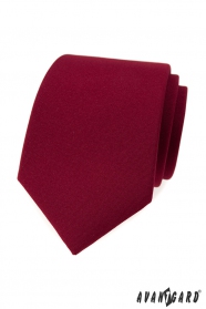 Krawat męski w matowym burgundowym kolorze