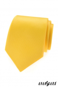 Krawat męski w żółto-matowym kolorze