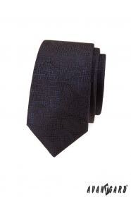 Brązowy, strukturalny krawat z wzorem Paisley