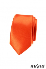 Krawat wąski, odważny, pomarańczowy kolor