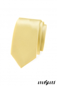 Jasnożółty wąski krawat