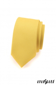 Wąski krawat dla mężczyzn jasnożółty