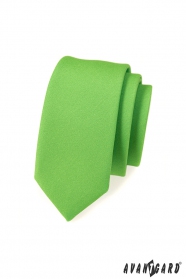 Wąski krawat zielony mat