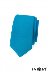 Wąski krawat w kolorze matowego turkusu