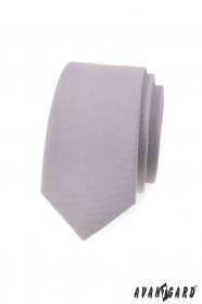 Szary wąski krawat
