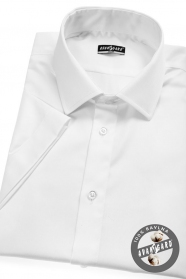 Koszula męska SLIM z krótkim rękawem biała
