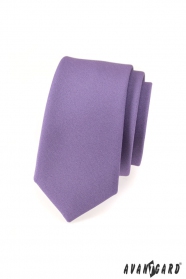 Fioletowy matowy wąski krawat