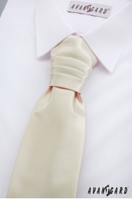 Angielski krawat chłopięcy w kremowym kolorze