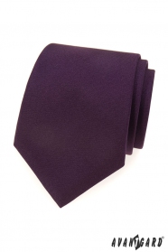 Ciemnofioletowy matowy krawat