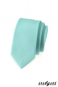 Wąski krawat w miętowej zieleni